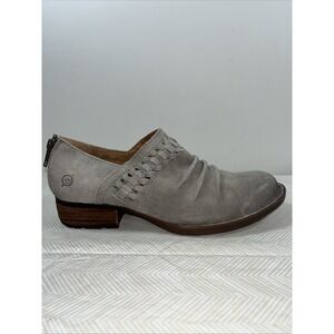 Born Womens Katharina 6.5M Casual‎ Back Zip Low Bootie Boots F36222 Gray Suede